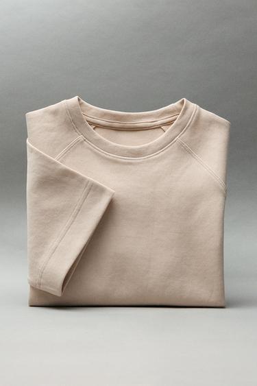 PLAIN INTERLOCK T-SHIRT - Ecru by Zara