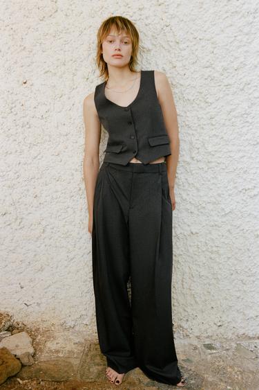 PLEATED TROUSERS - Blue / Grey by Zara - Image 0