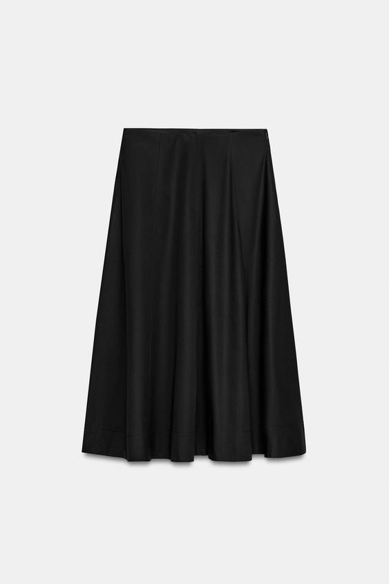 FALDA MIDI CAPA - Negro de Zara - Imagen 0