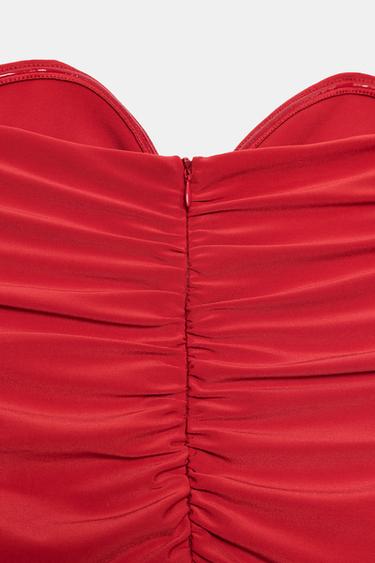 ROBE LONGUE DRAPÉE - Rouge vif de Zara - Image 8