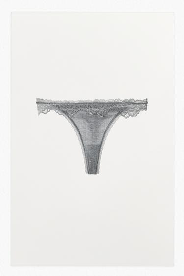 CUECAS POINTELLE COM RENDA - Cinzento-vigoré da Zara