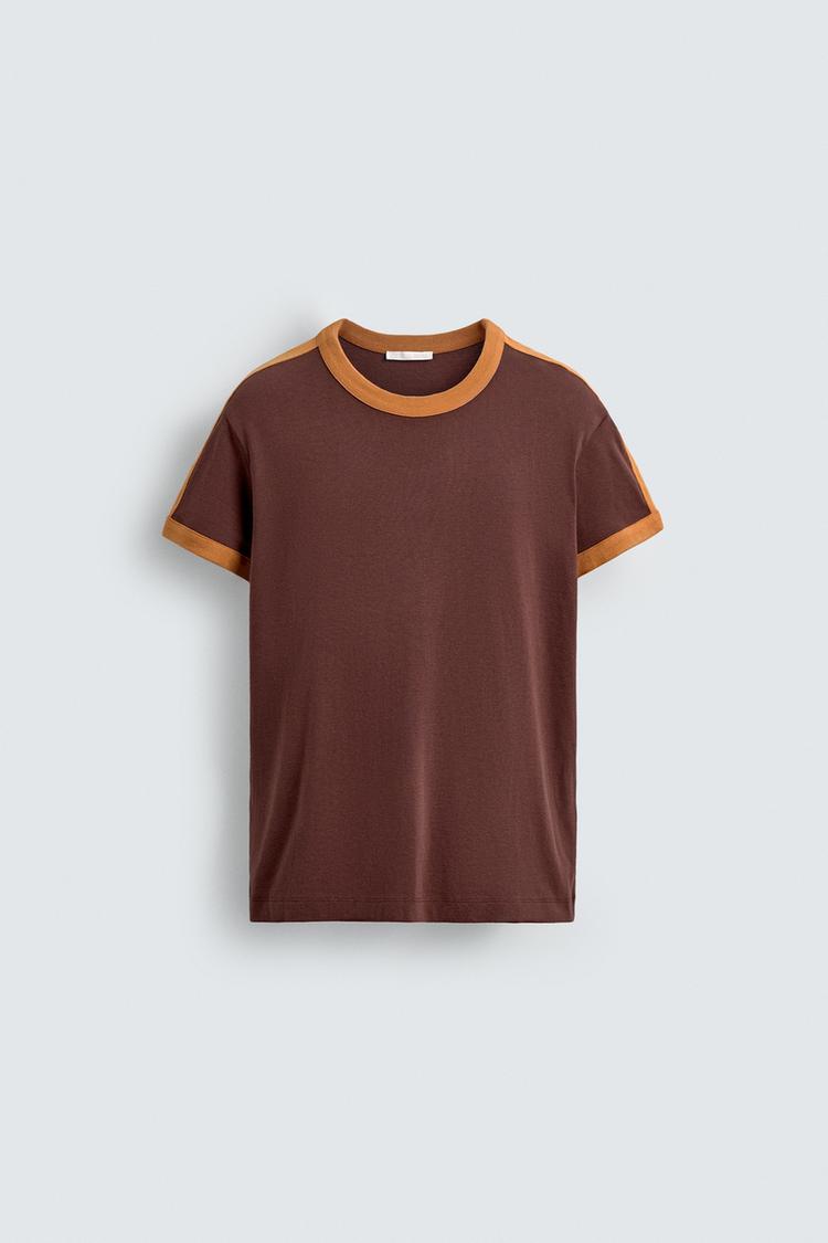 CONTRAST STRIPE T-SHIRT