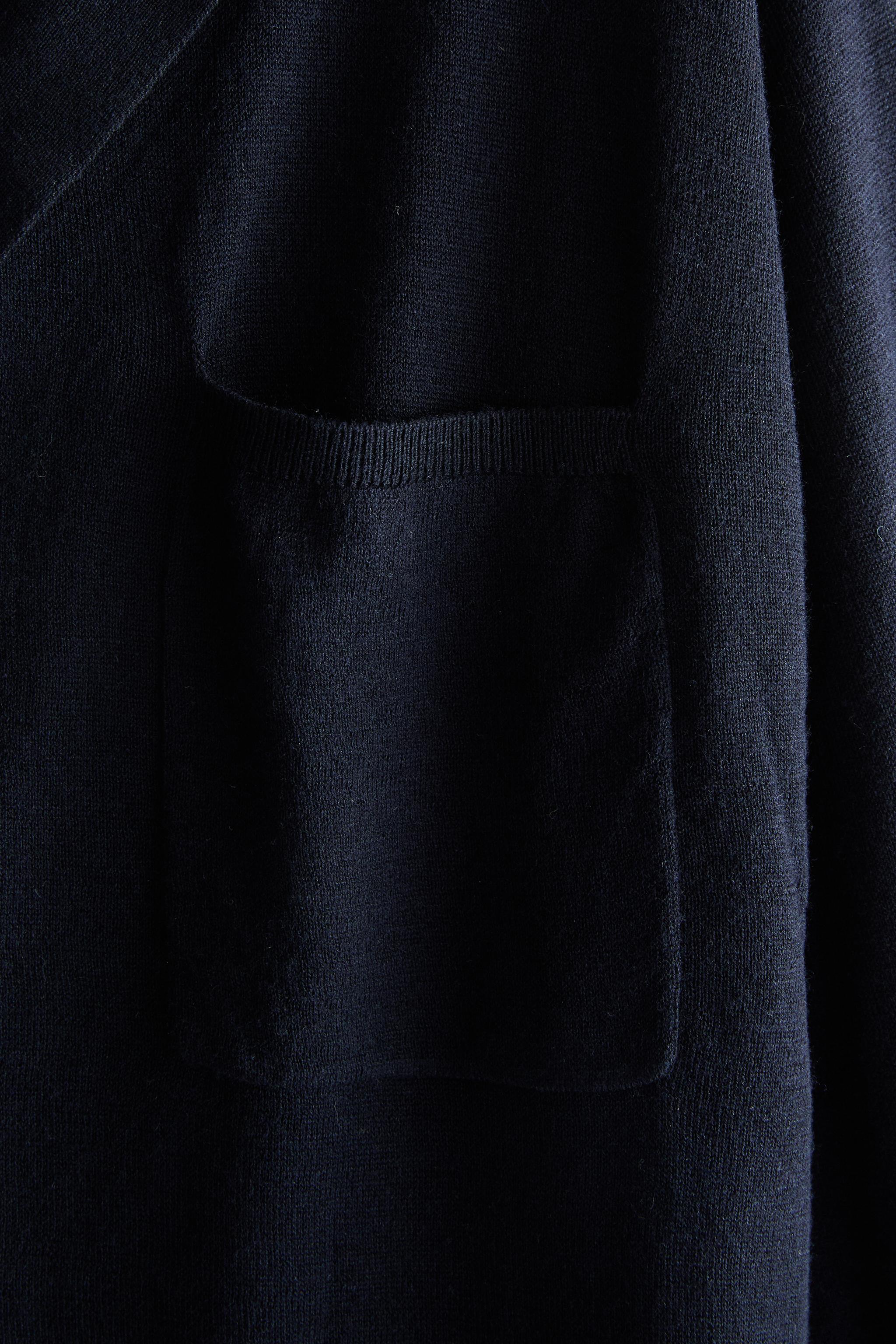 WOOL SILK LAPEL INFINITY SCARF CARDIGAN