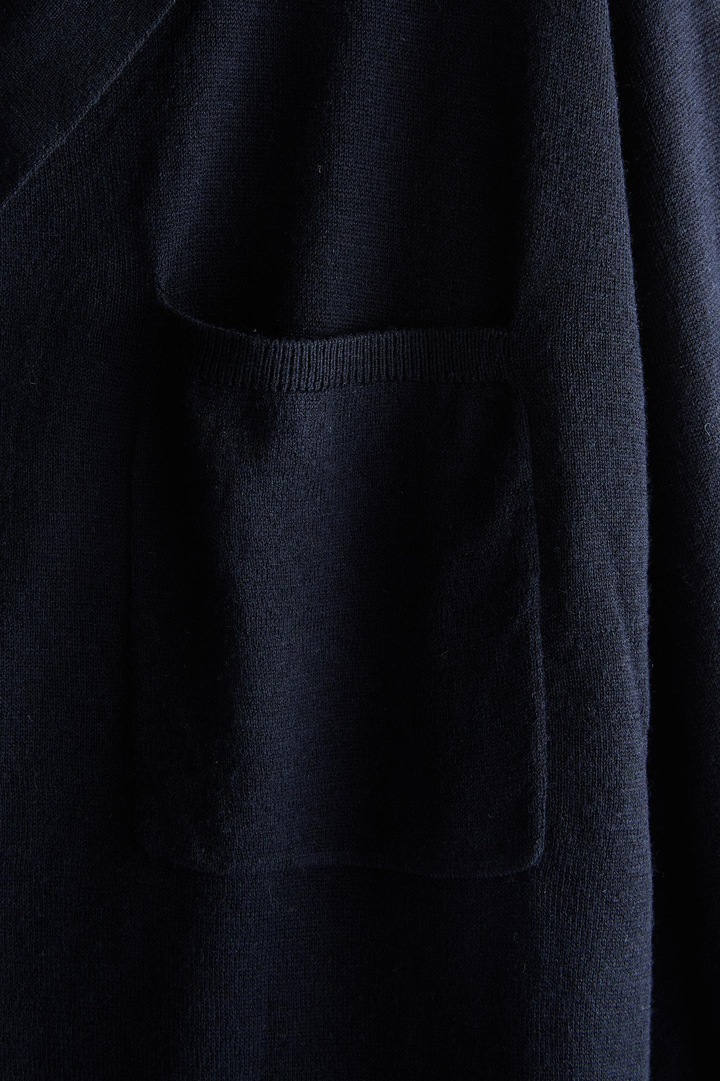 Женский кардиган Zara Wool Silk Lapel Infinity Scarf, цвет: Синий — фото 4