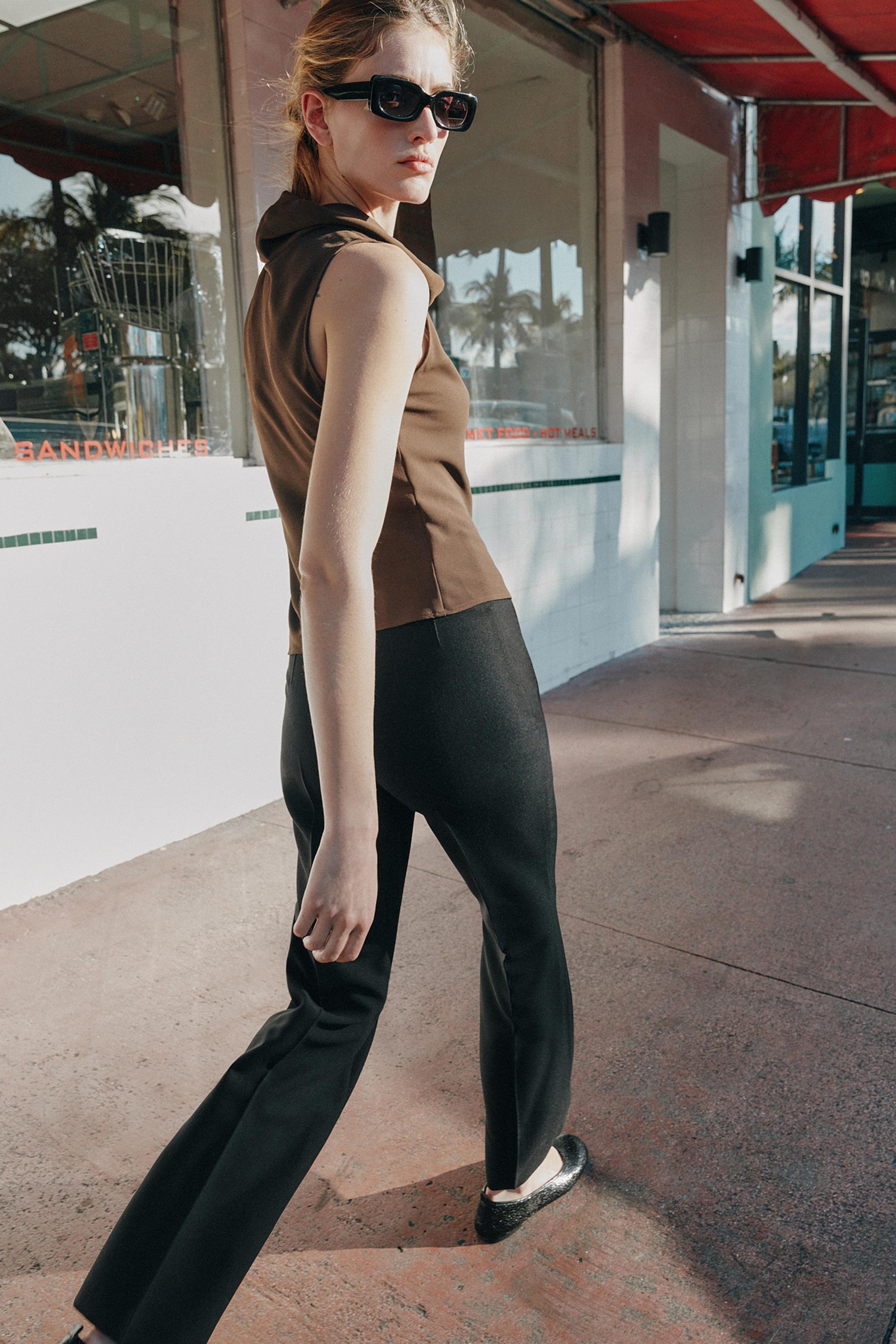 ASYMMETRIC HEM TOP - Brown | ZARA United States
