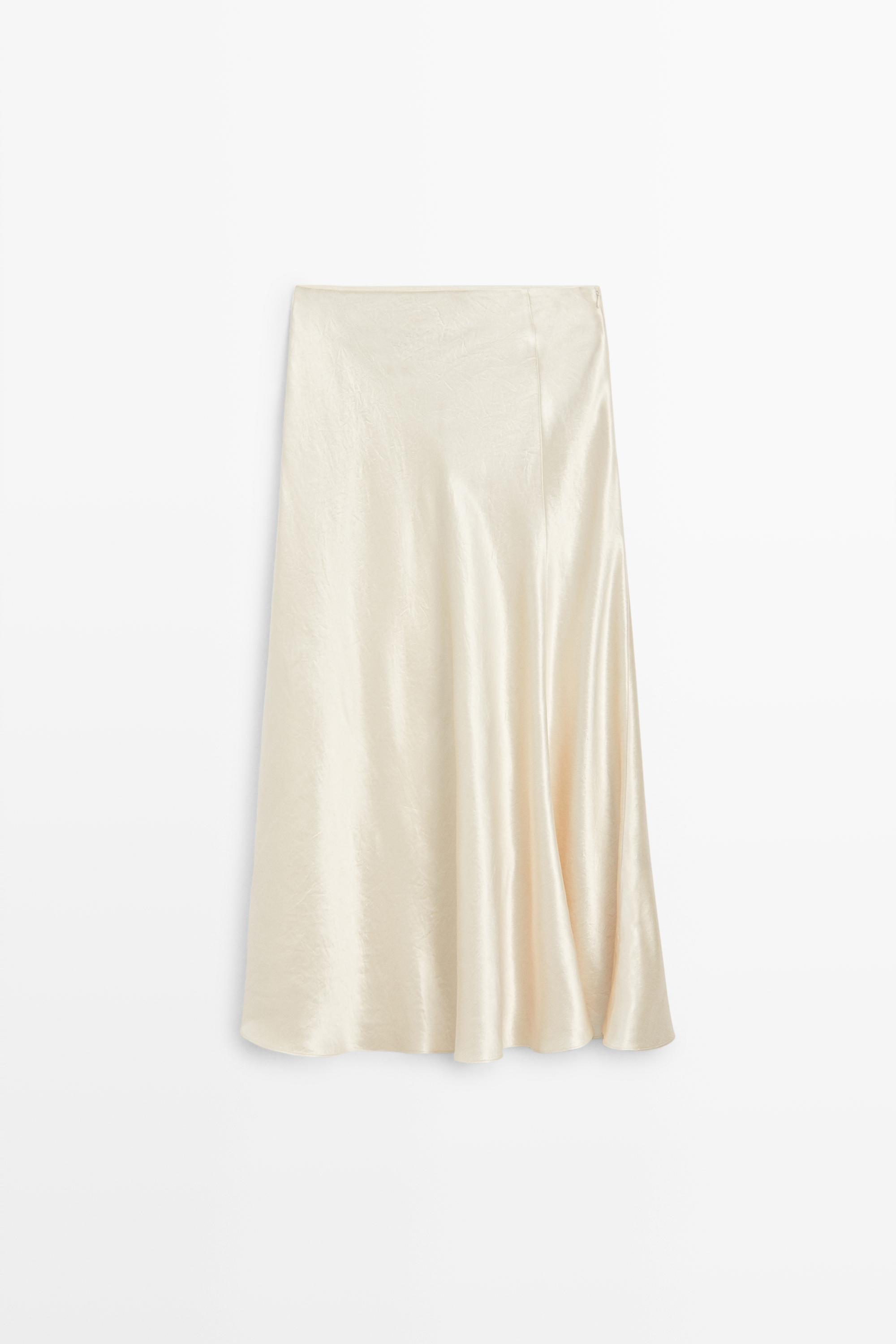 Flowing satin midi skirt - STUDIO