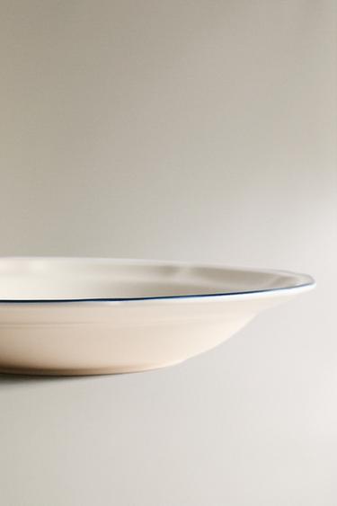 SOUP PLATE WITH CONTRAST RIM - Blue by Zara - Image 3