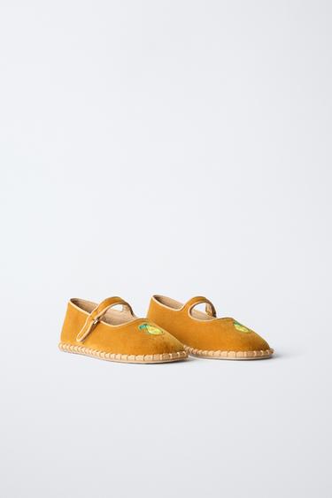 Zara FRUIT BALLET FLATS - Mustard