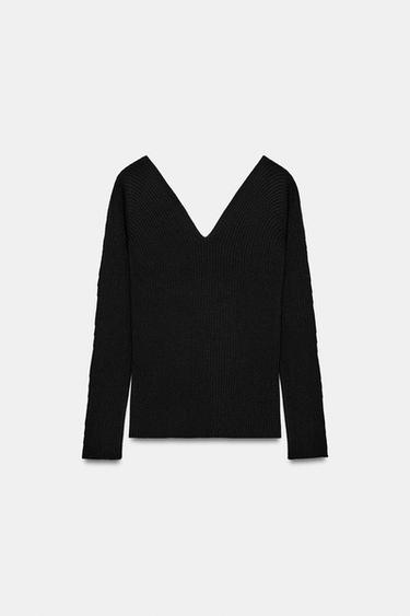 TOP AJUSTÉ EN MAILLE CÔTELÉE - Noir de Zara - Image 3