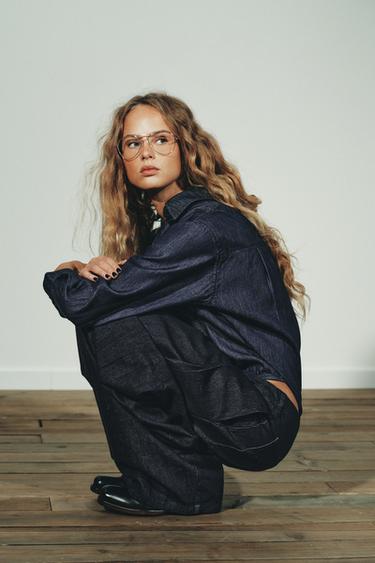 BODY CRAVATE EN JEAN TRF - Indigo foncé de Zara - Image 4