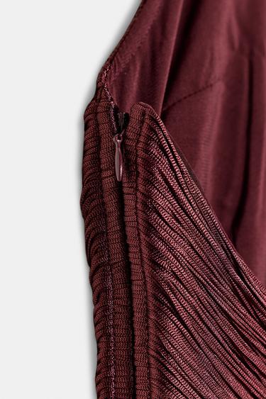 TOP HALTER À FRANGES - Prune de Zara - Image 6