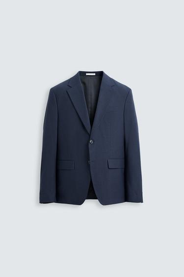 TEXTURED CHECK BLAZER - Bluish by Zara