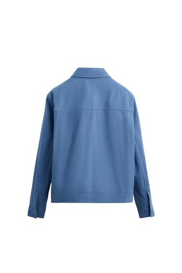 REGULAR-FIT-JACKE AUS BAUMWOLLE - Blau von Zara
