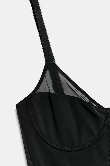 CONTRASTING STRAPPY BODYSUIT - Black by Zara - Image 10