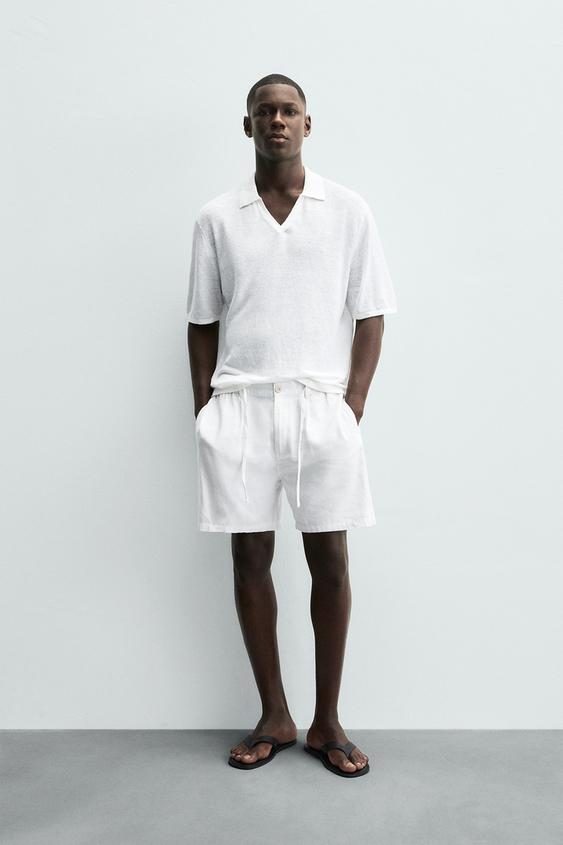 REGULAR FIT LINEN COTTON SHORTS from Zara - $49.90