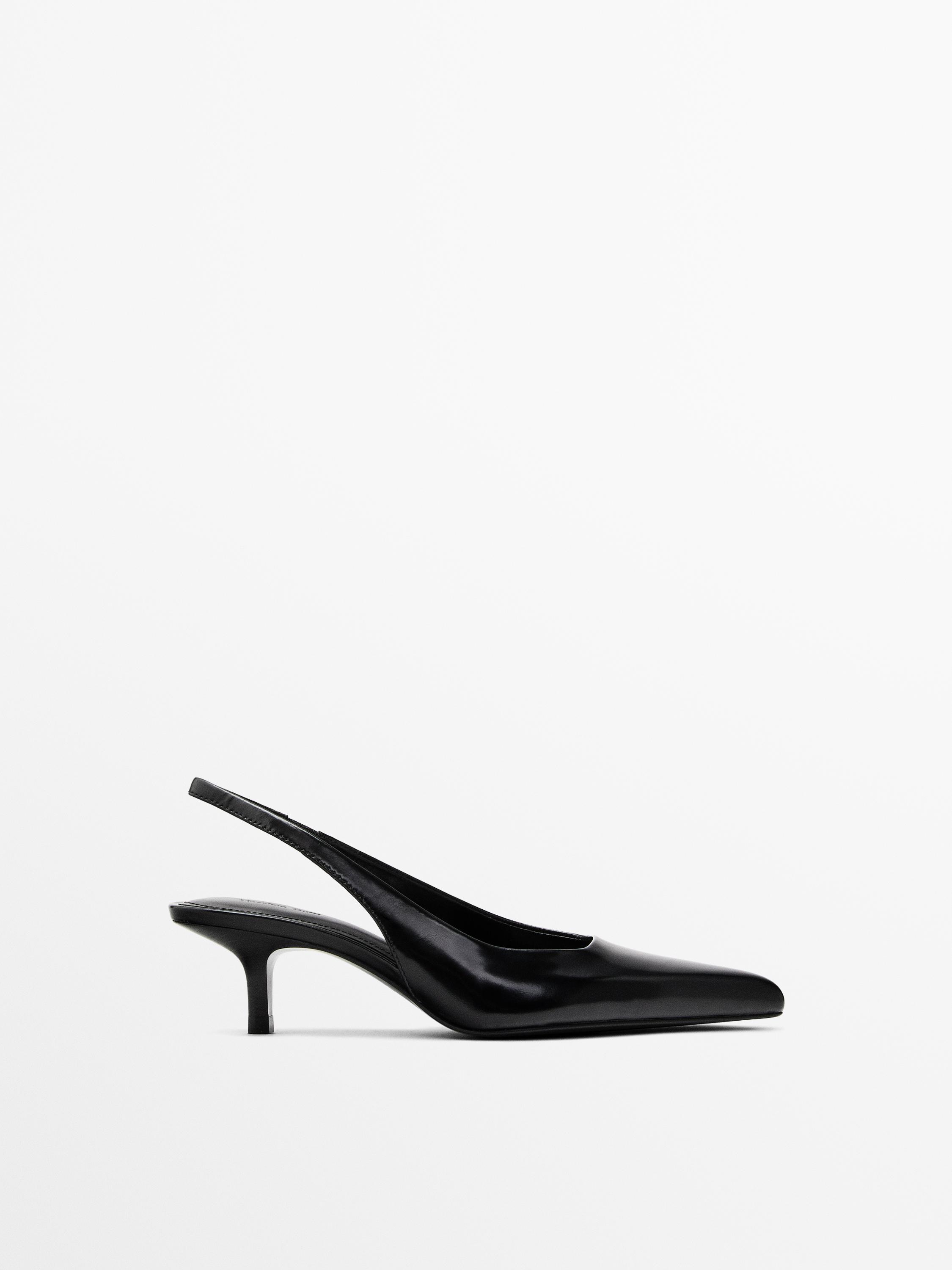 Chaussures à talon cuir ouvertes l’arrière