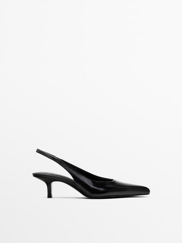 Zara Leather high-heel mules - Black - Image 0