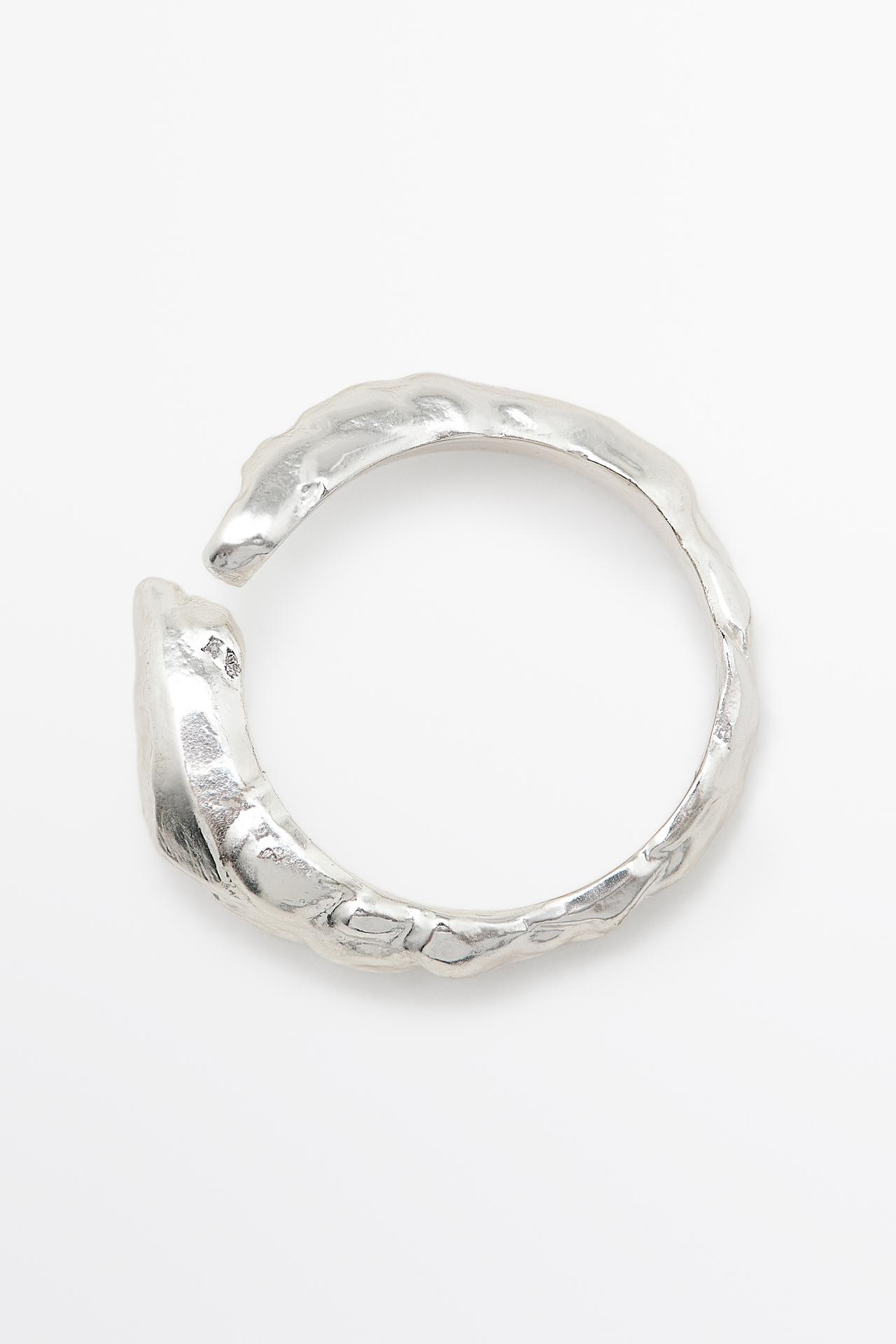 Textured open ring — Silver