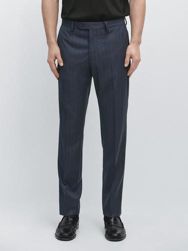 Pantalon de costume à rayures tennis - Bleu marine de Zara