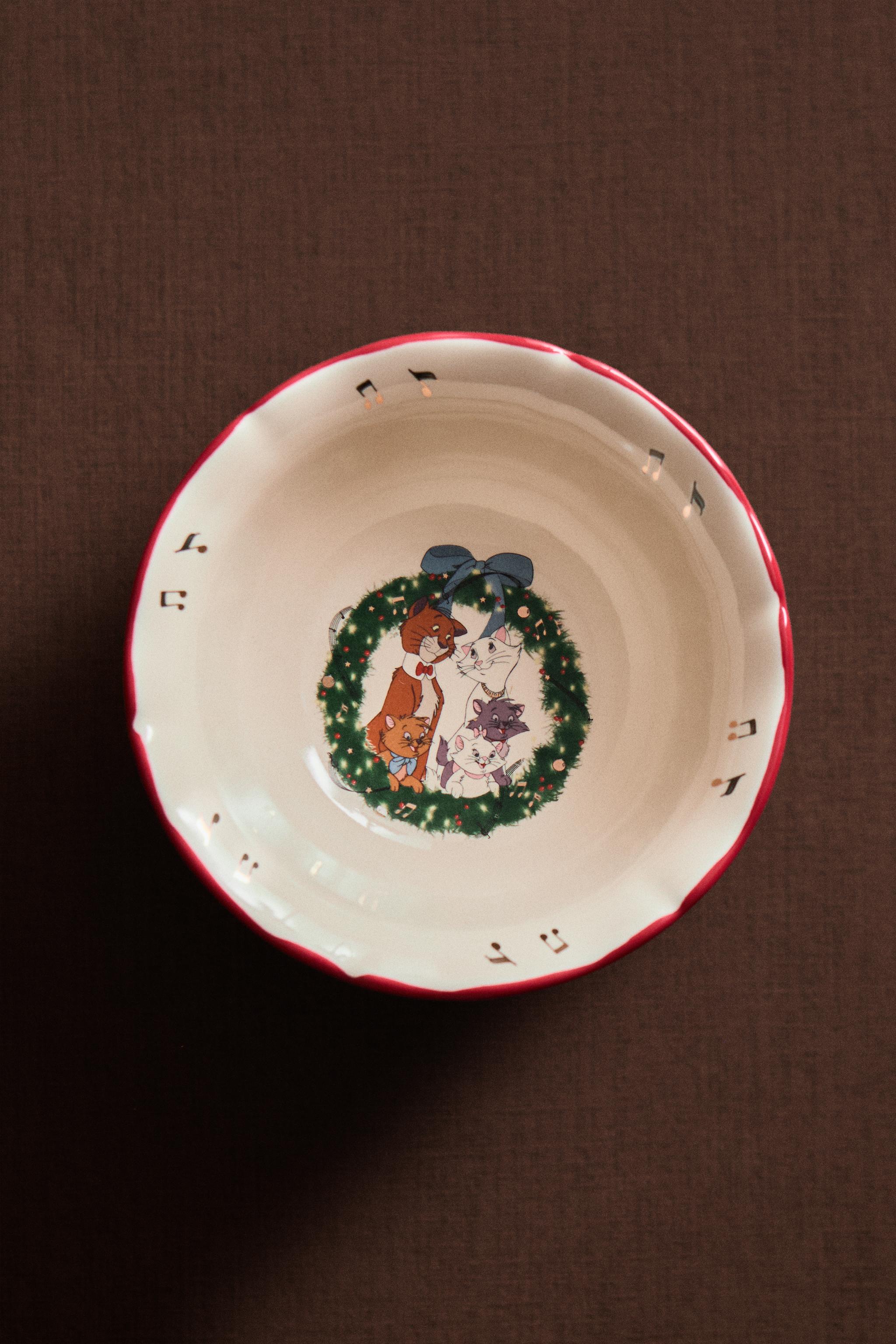 CHILDREN'S CHRISTMAS STONEWARE BOWL THE ARISTOCATS ©DISNEY