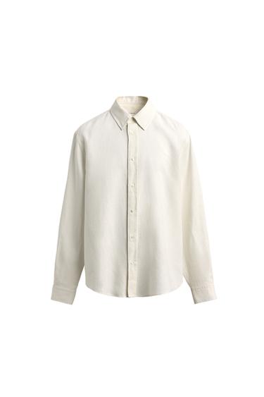 CAMISA REGULAR FIT CÁÑAMO - ALGODÓN - Blanco de Zara