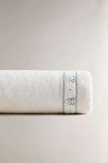 SERVIETTE DE BAIN ENFANT VELOURS ÉLÉPHANTS - Blanc cassé de Zara - Image 2