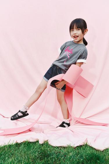 Zara BARBIE™ MATTEL 蝴蝶結 T 恤 - 煤灰色