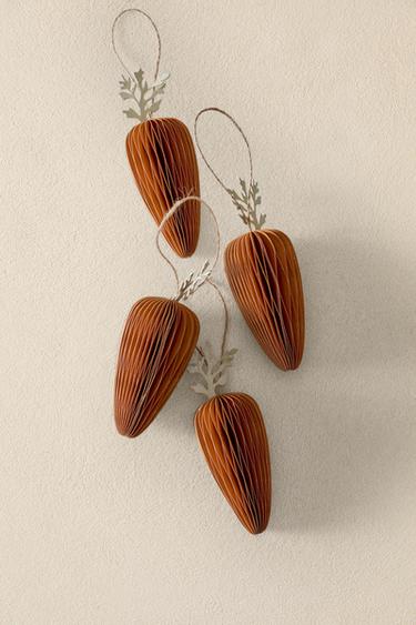 LOT DÉCORATIONS CAROTTES EN PAPIER (LOT DE 2) - Orange de Zara
