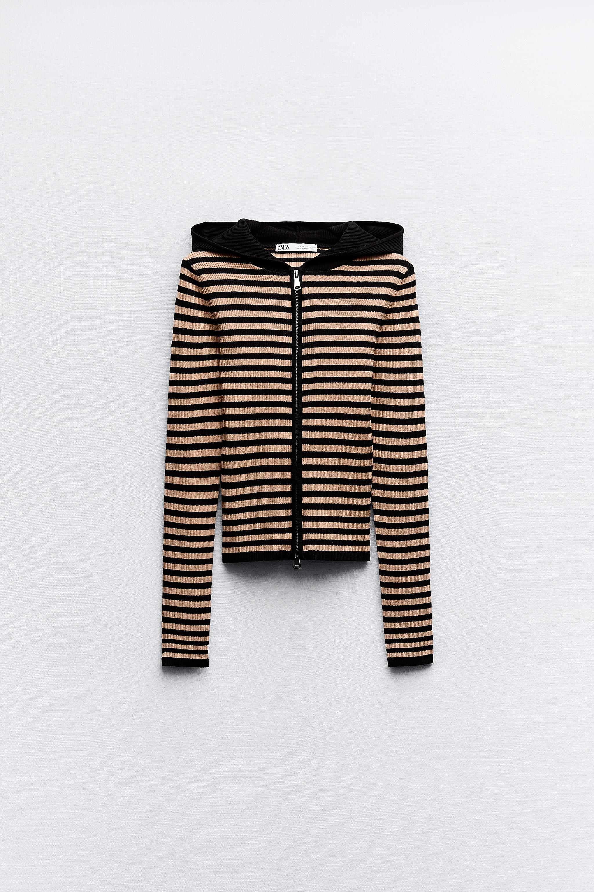 ZIP UP KNIT JACKET striped ZARA South Africa