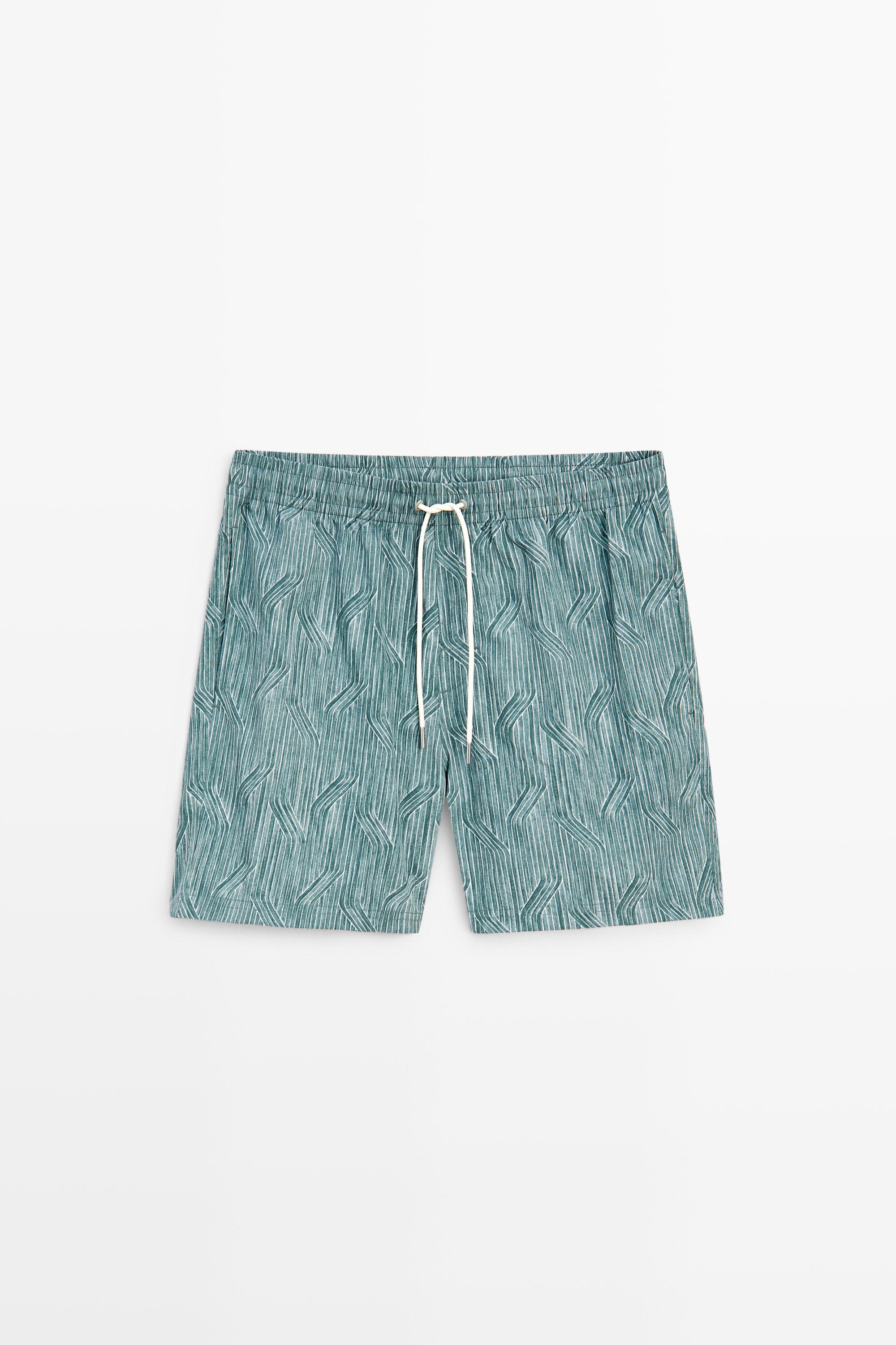 Printed swimming trunks — Sea green