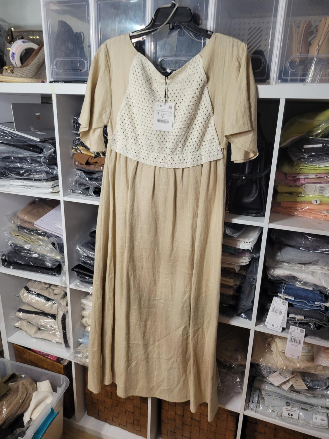 MIXED LINEN BLEND KNIT DRESS - Image 3