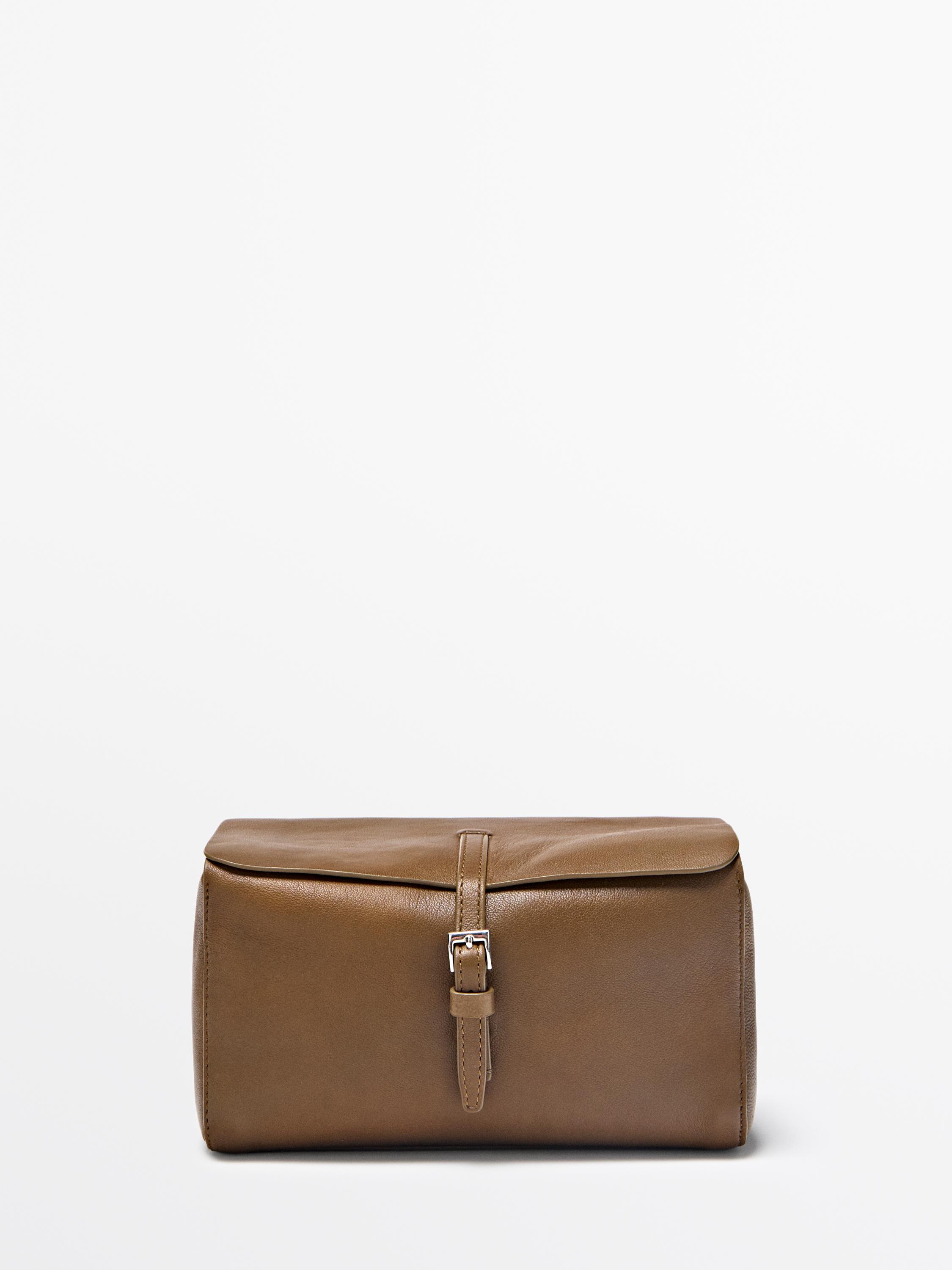 Nappa leather travel toiletry bag