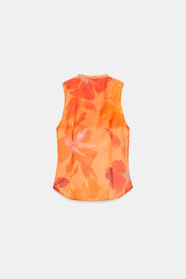 PRINTED TOP WITH BOWS - Multicoloured by Zara - Image 6