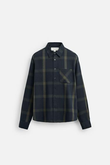 CHECK SHIRT - Dark navy by Zara