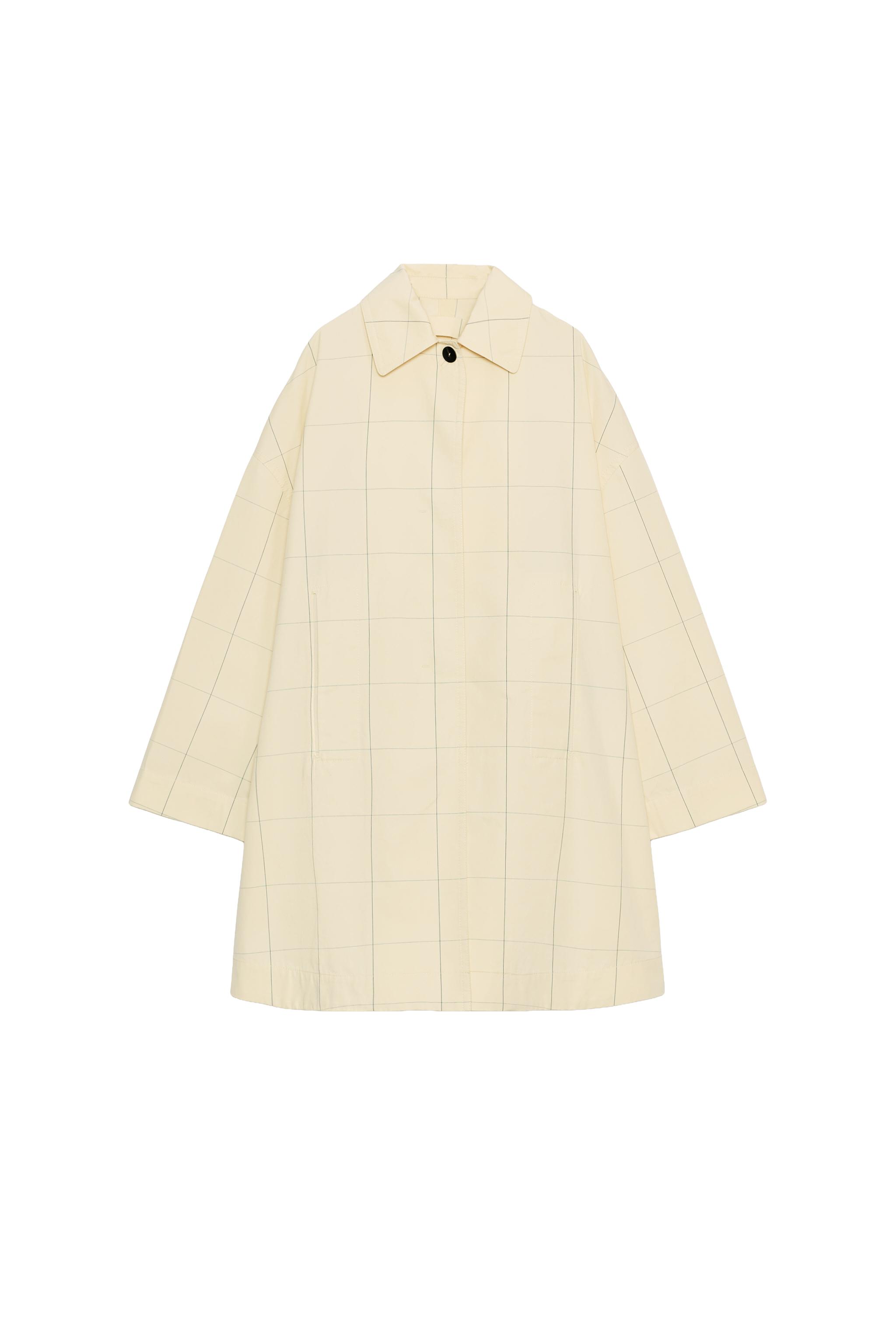 ZW COLLECTION チェック柄トレンチコート - バター | ZARA Japan / 日本