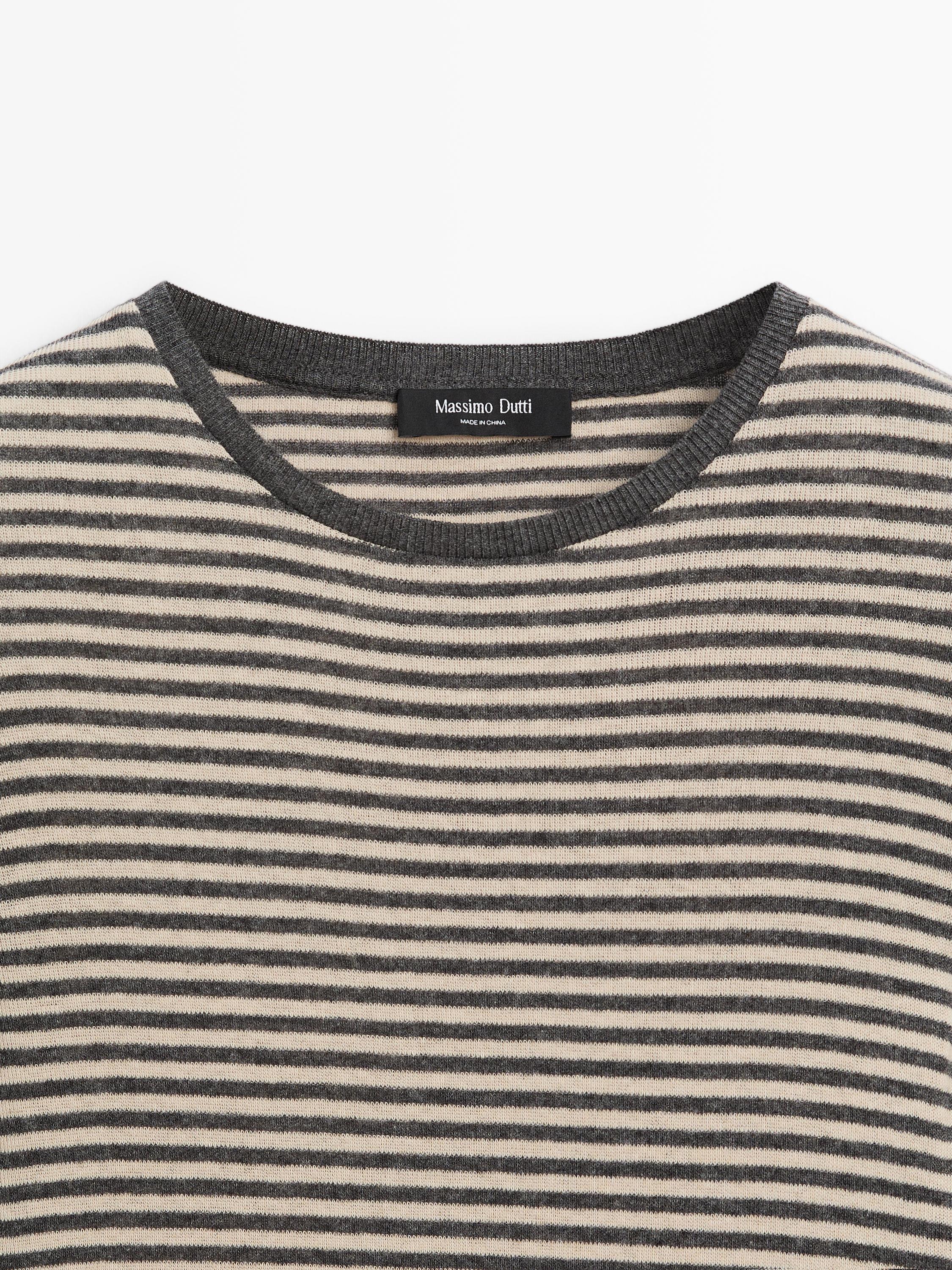 Long-sleeve cotton blend T-shirt