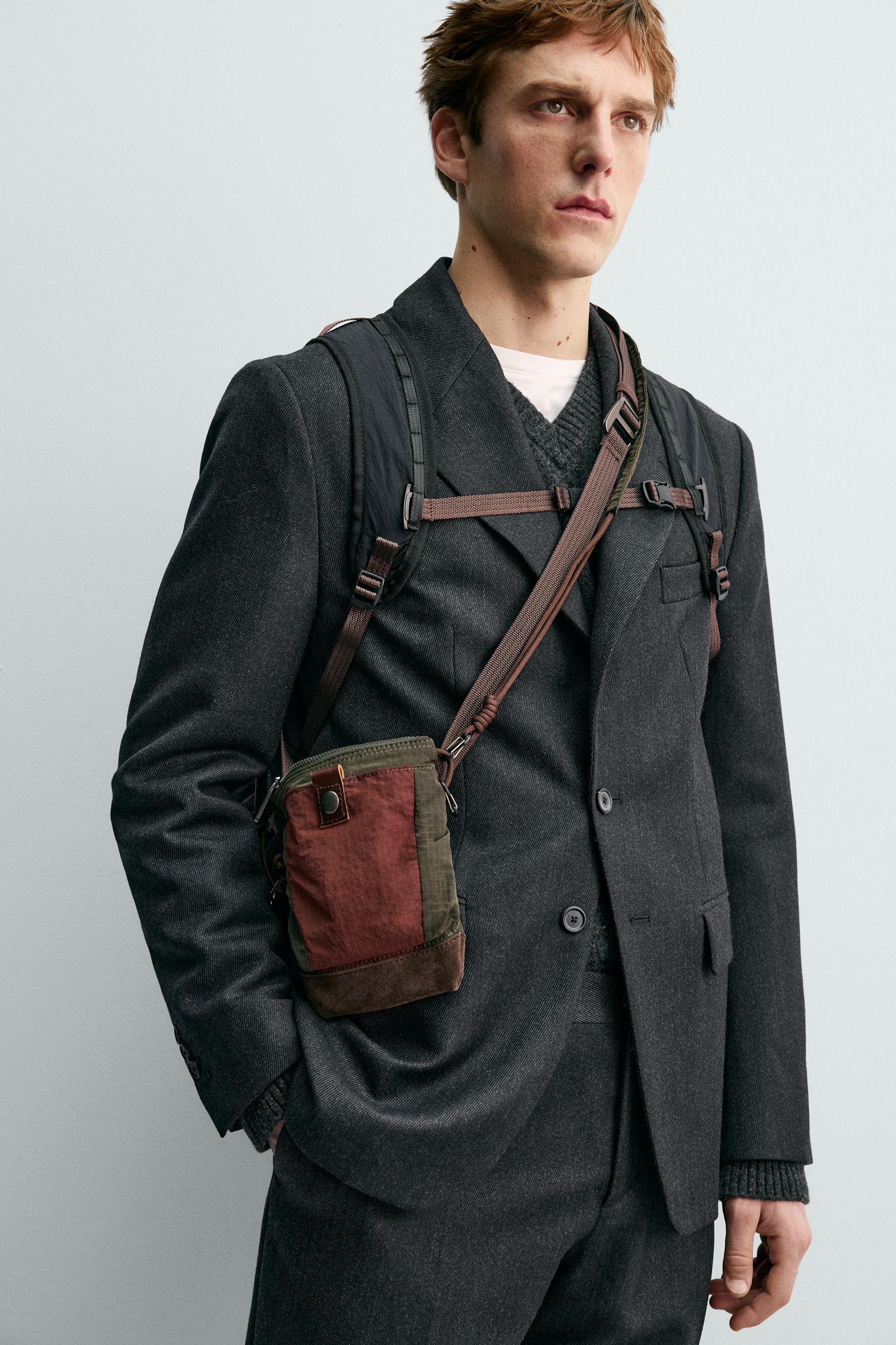 TECHNICAL CROSSBODY BAG WITH LEATHER DETAILS AARON LEVINE X ZARA