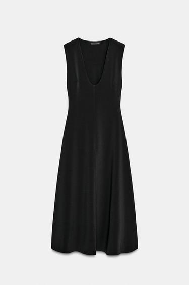 CREPE MIDI DRESS - Black by Zara - Image 6