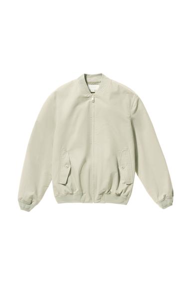 RELAXED FIT BOMBER JACKET - White / Grey by Zara
