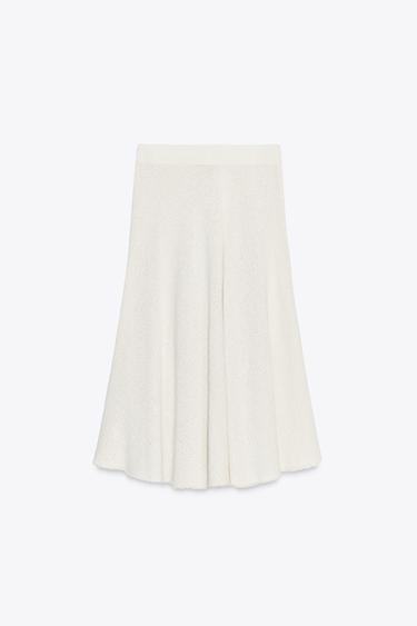 ZW COLLECTION STRUCTURED MIDI SKIRT - Ecru by Zara - Image 8
