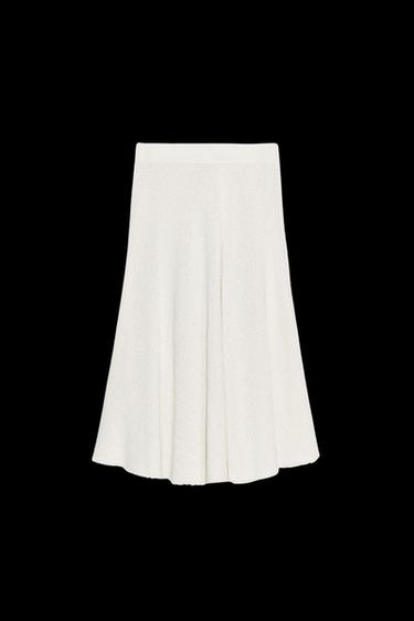 ZW COLLECTION STRUCTURED MIDI SKIRT - Ecru by Zara