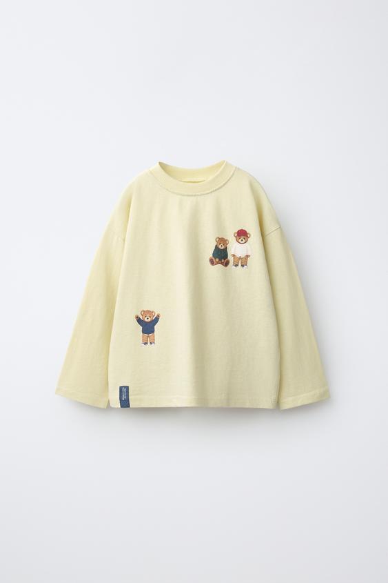 BEAR PRINT T-SHIRT - Light yellow by Zara - Image 0