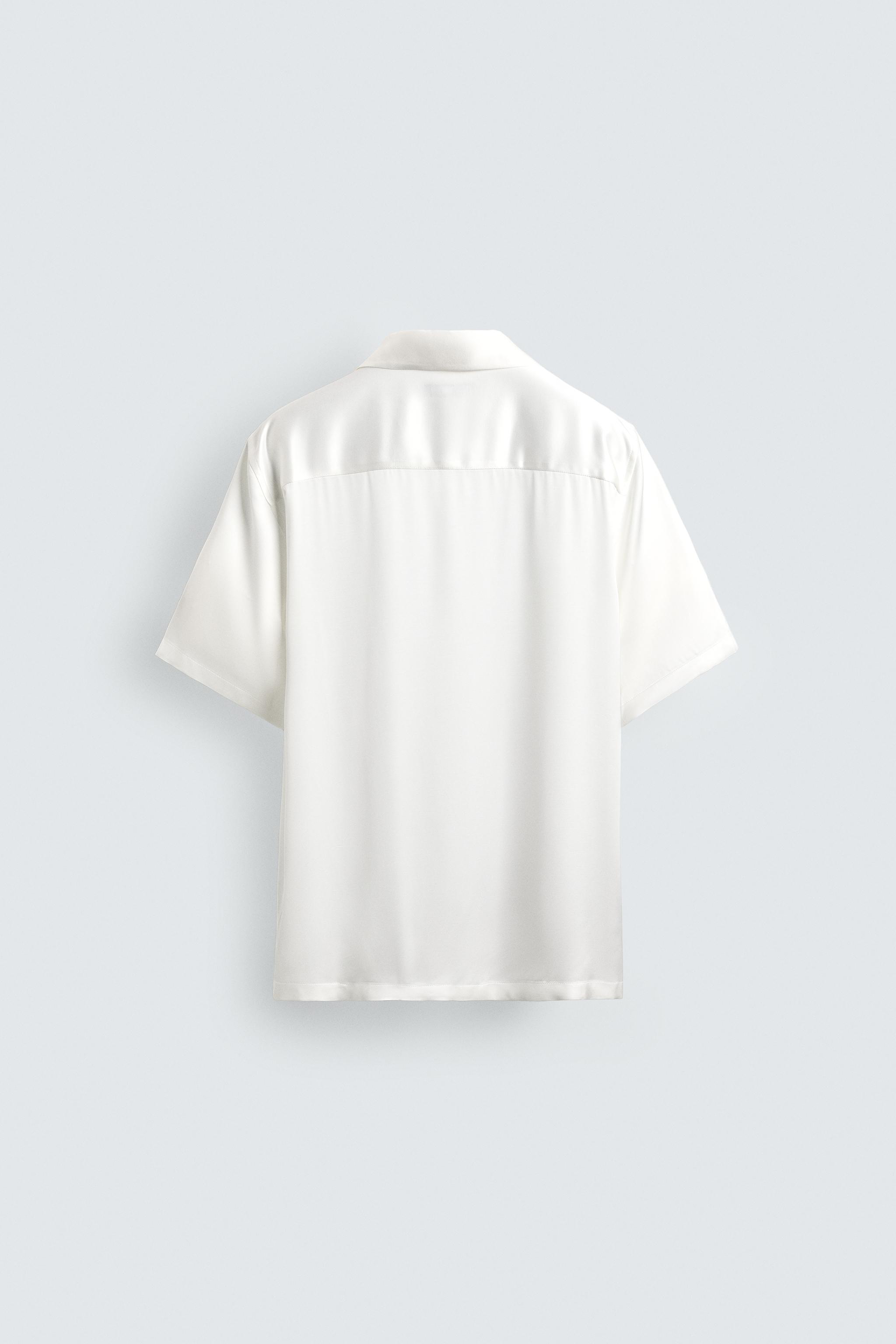 REGULAR FIT SATIN EFFECT SHIRT