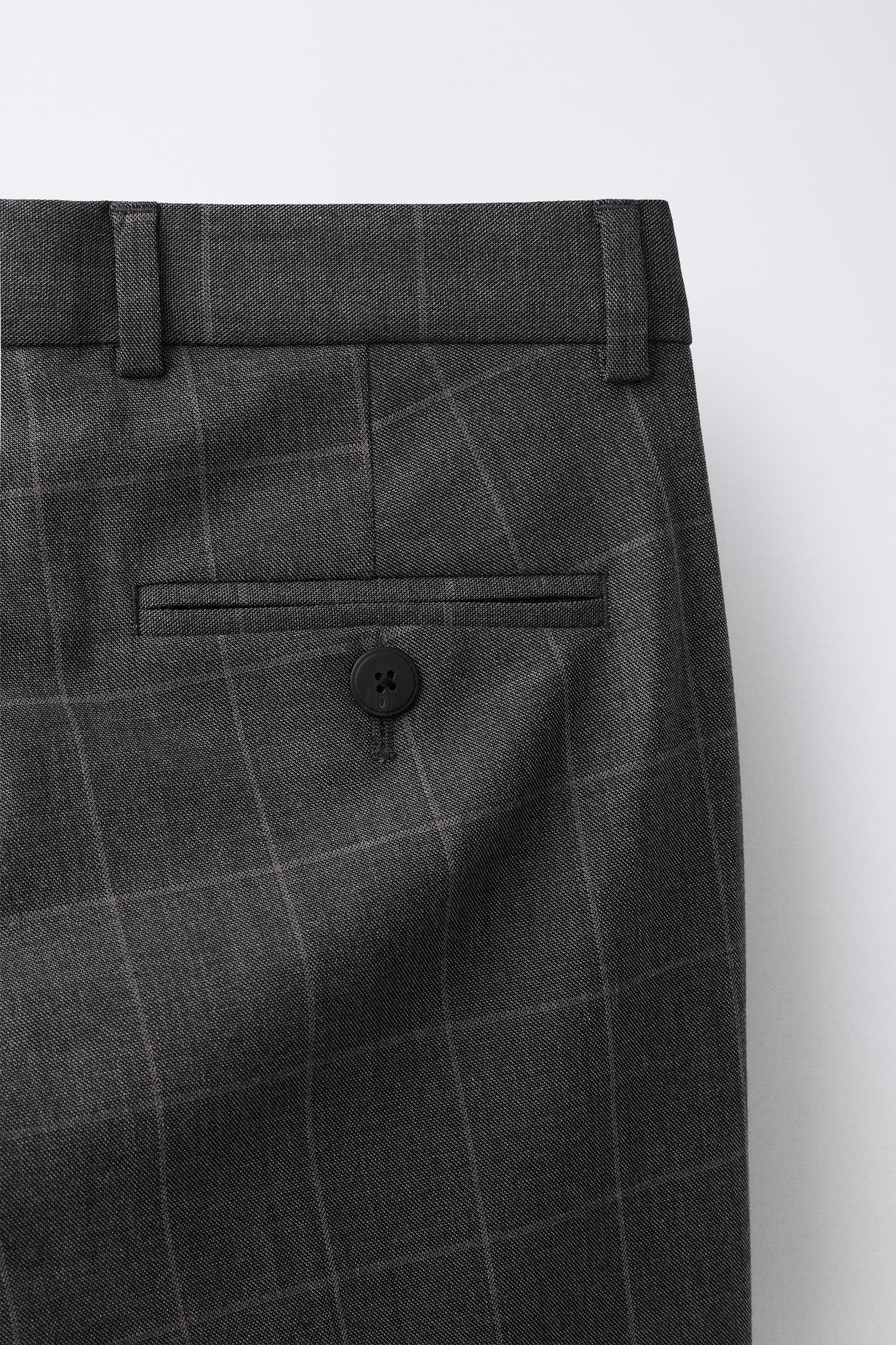 Детские брюки Zara TEXTURED SOLID SUIT PANTS — фото 4