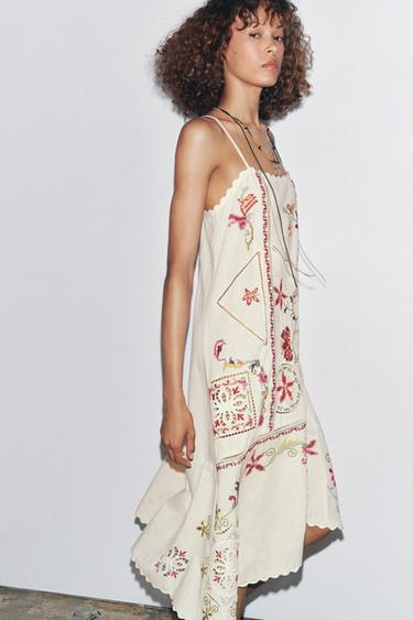 ROBE ASYMÉTRIQUE BRODÉE ZW COLLECTION - Multicolore de Zara - Image 1