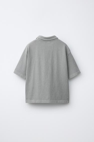 ENSEMBLE CHEMISE ET BERMUDA UNI TEINT EN PIÈCE - Gris clair de Zara - Image 2