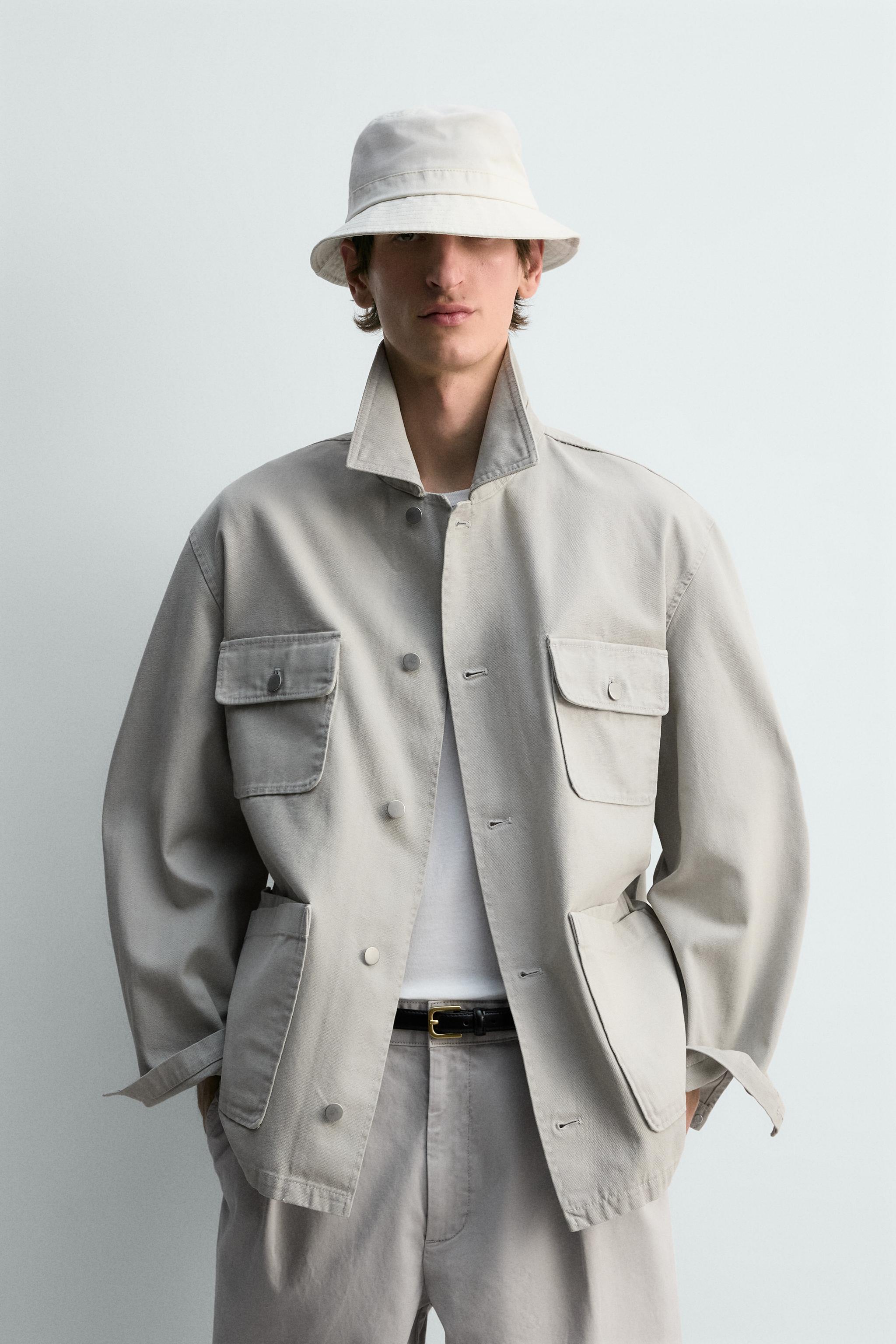 RELAXED FIT WASHED JACKET WITH POCKETS