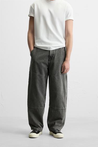 PANTALON DÉLAVÉ POCHE CARGO - Gris de Zara - Image 1