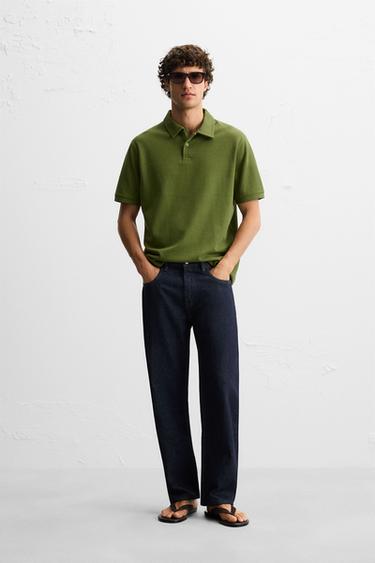 BASIC-POLOSHIRT MIT STRUKTURMUSTER - Kräftiges Grün von Zara - Bild 0