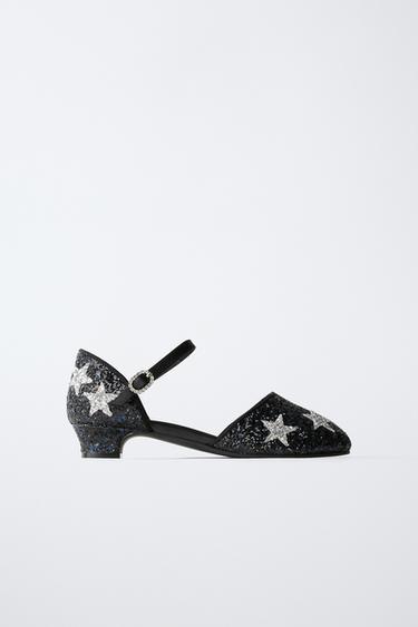 STAR HEEL SHOES WITH GLITTER - Black by Zara